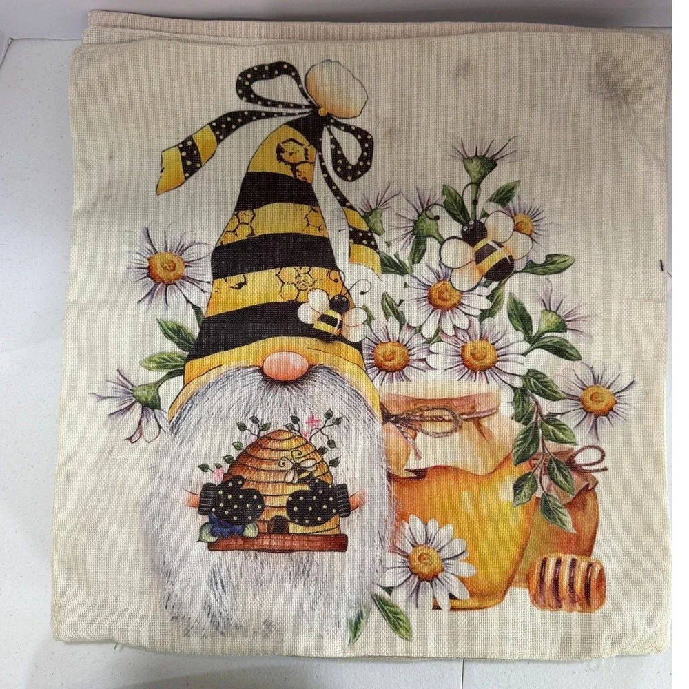 Farmhouse‎ Seasonal Pillow Cover Bundle Bee Pumpkin Fall Spring Zip Covers